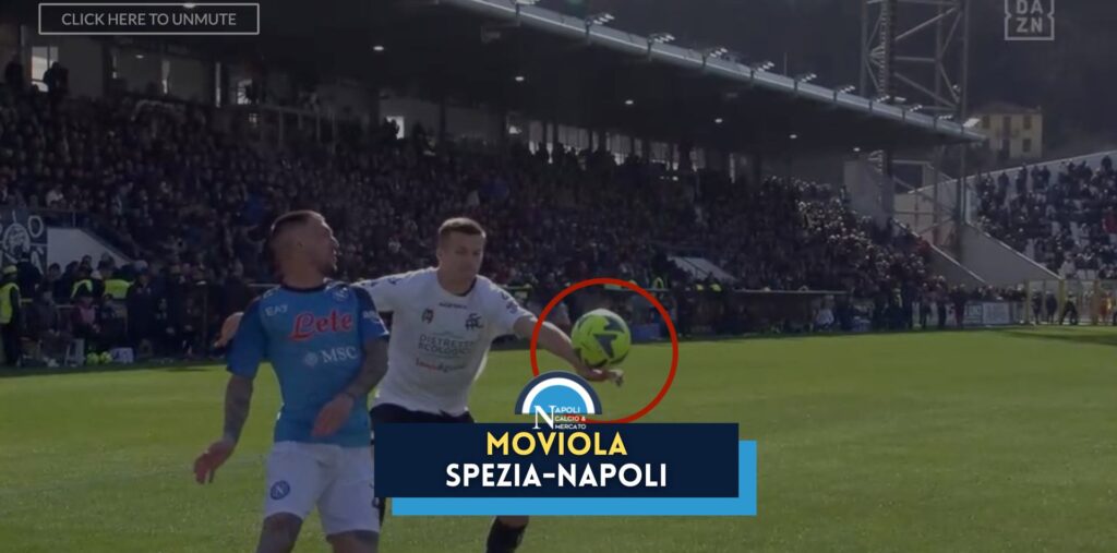 fallo mano spezia napoli moviola