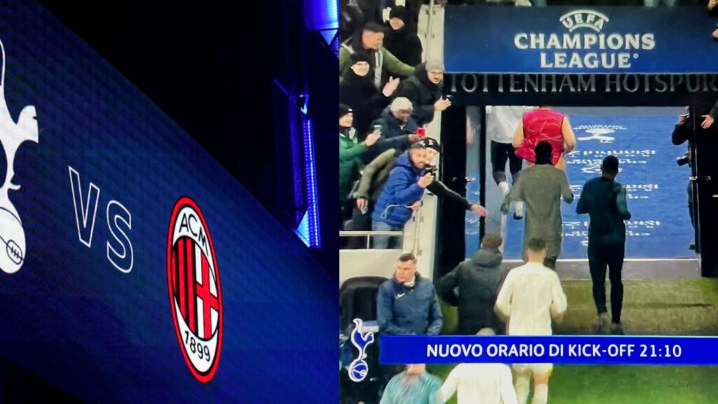 tottenham milan ritardo uefa champions league fischio d'inizio ritardato motivo