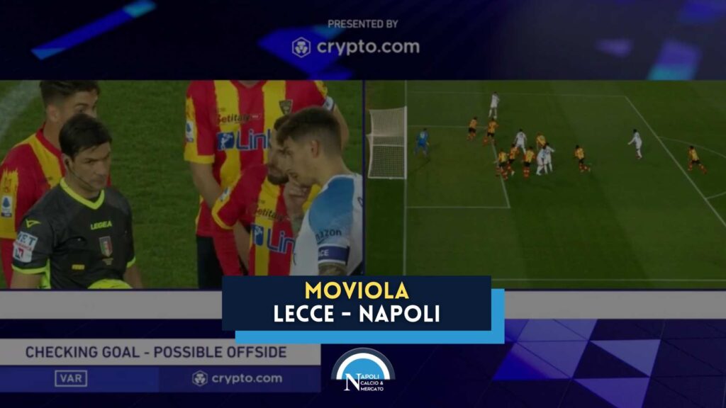 moviola lecce napoli var gol di lorenzo fuorigioco